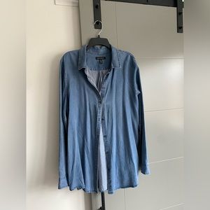 Banana Republic Tencel Blue Button Down Relaxed Fit XL Tall